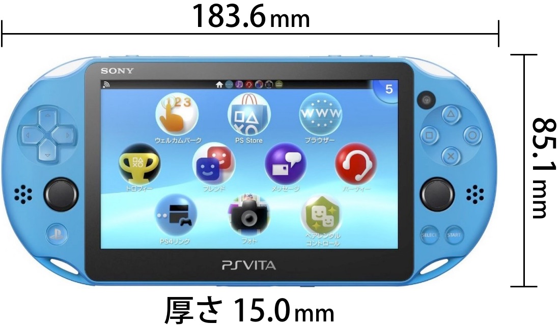 Ps Vitaの本体サイズ サイズ Com