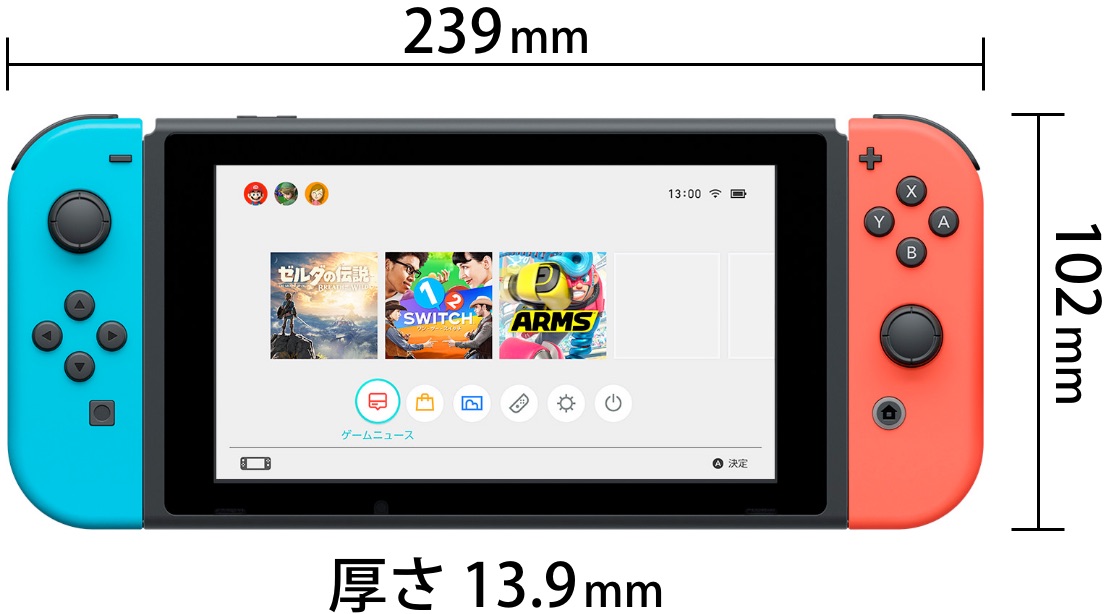 Nintendo Switchの本体サイズ サイズ Com