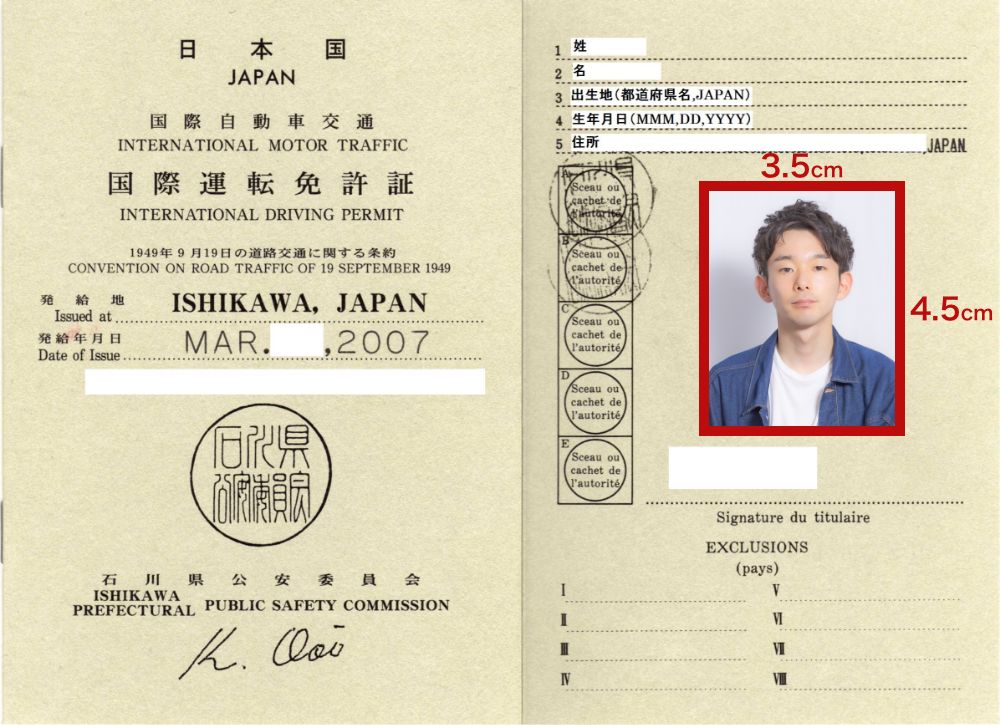 国際運転免許証の写真